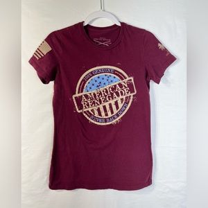 Women’s Slim Fit Style Maroon Size L Grunt Style US 1776 Short Sleeve T Shirt